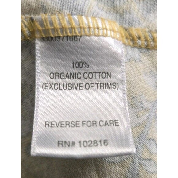 Garnet Hill Dress Organic Cotton Yellow Blue Floral Shift Girls Medium - Picture 6 of 7